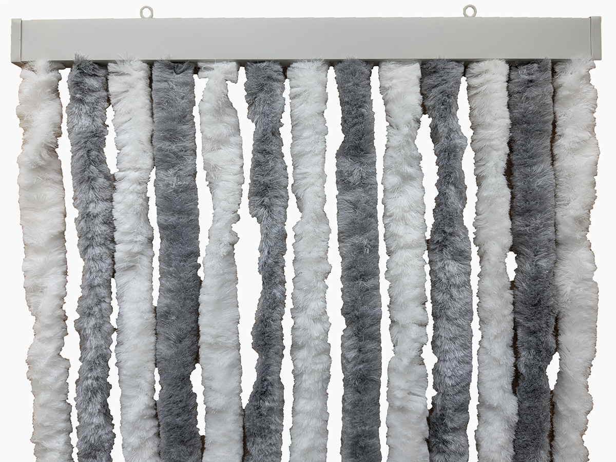 Kariko Cats-Tails curtain, Grey/white, 185 x 56 cm.